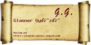 Glasner Győző névjegykártya